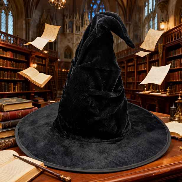 TEMU Halloween Kostkovaný Kouzelnický Klobouk, Sváteční Párty Klobouk, Černý Sametový Čarodějnický Klobouk, Doplňek ke Kostýmu a Líčení, Vhodný pro