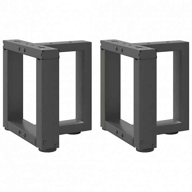 vidaXL Nohy konferenčního stolku ve tvaru T, 2 ks, antracitové, 30 x 25 x (30-31) cm, ocel