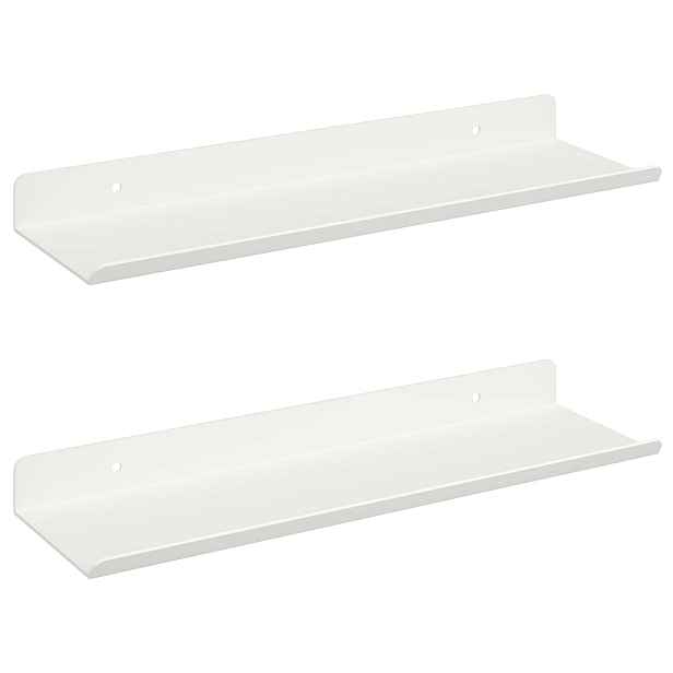 vidaXL Plovoucí police 2 ks Bílý 30 x 9 x 2,5 cm Ocel