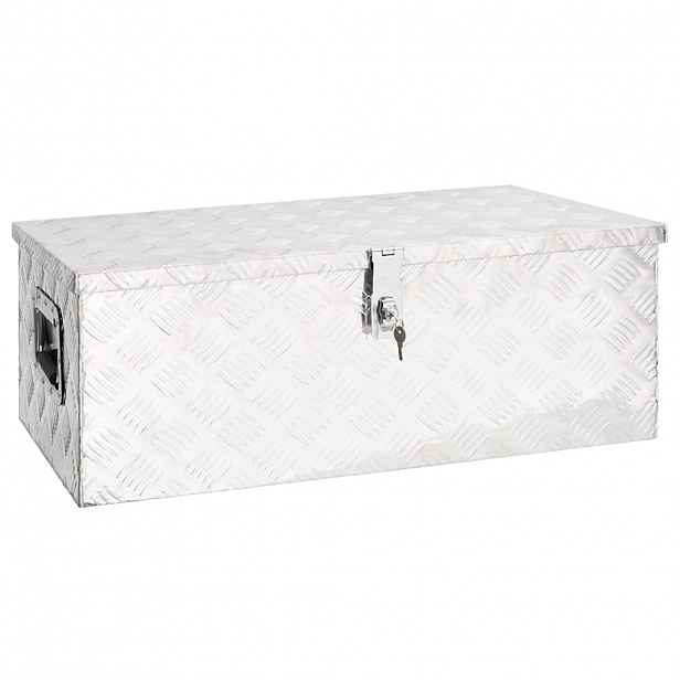 vidaXL Úložný box stříbrný 80 x 39 x 30 cm hliník