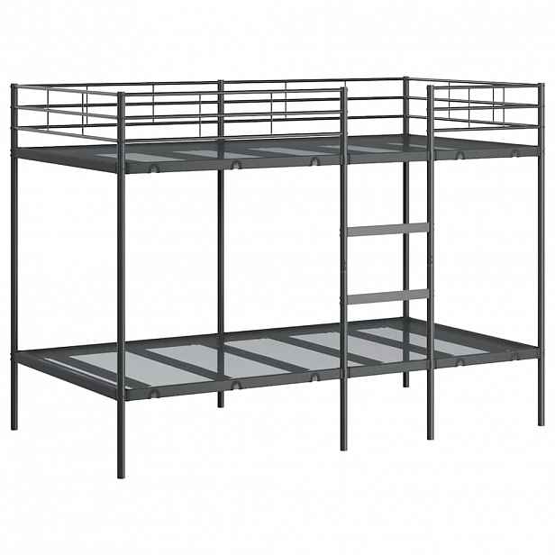 vidaXL Patrová postel bez matrace černá 100x200 cm ocel