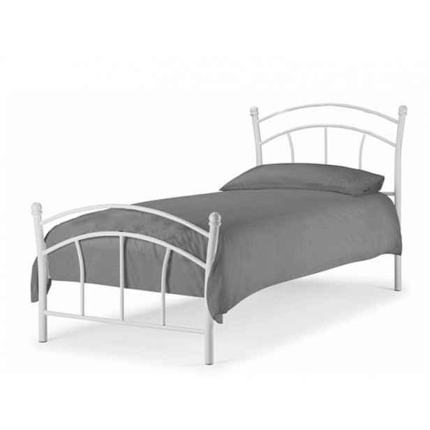 BURZUM kovová postel s roštem 90x200 cm, bílá