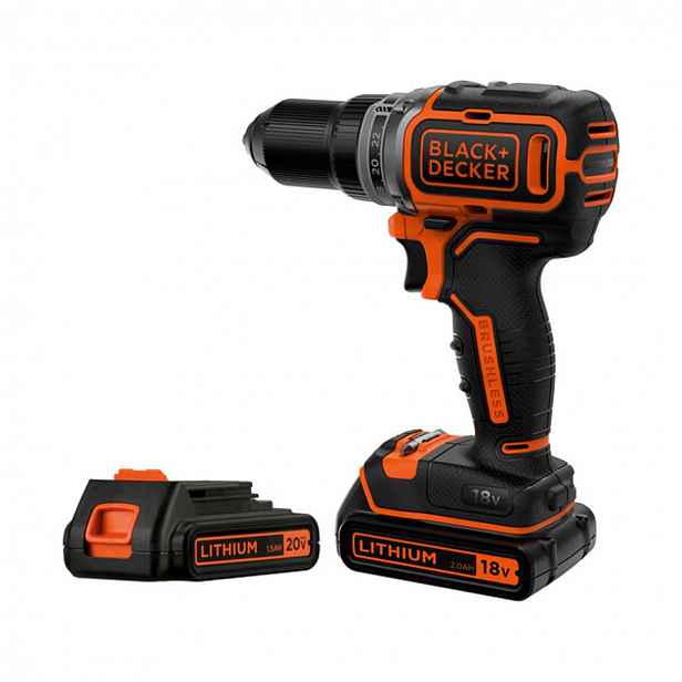 BLACK+DECKER - 18V AKU vrtací šroubovák, 2x aku 2,0 Ah Li-Ion, nabíječka BL186K1B2-QW