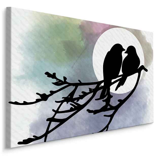 MyBestHome BOX Plátno Siluety Ptáků Na Větvi Varianta: 120x80