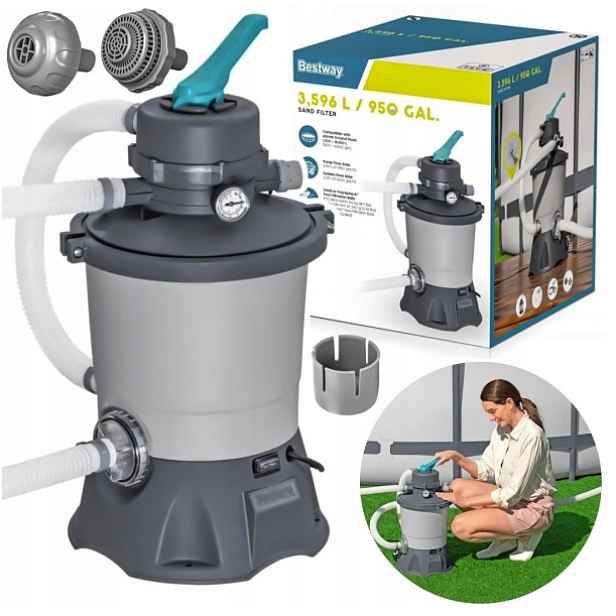 Písková pumpa do bazénu, filtr 3596 L/h hadicové spojky Bestway