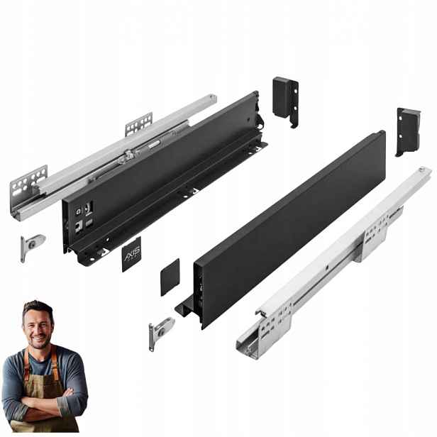 Šuplík Gtv Axis Pro 450 mm Černá Nízká H-86 PB-AXISPRO-KPL450A2