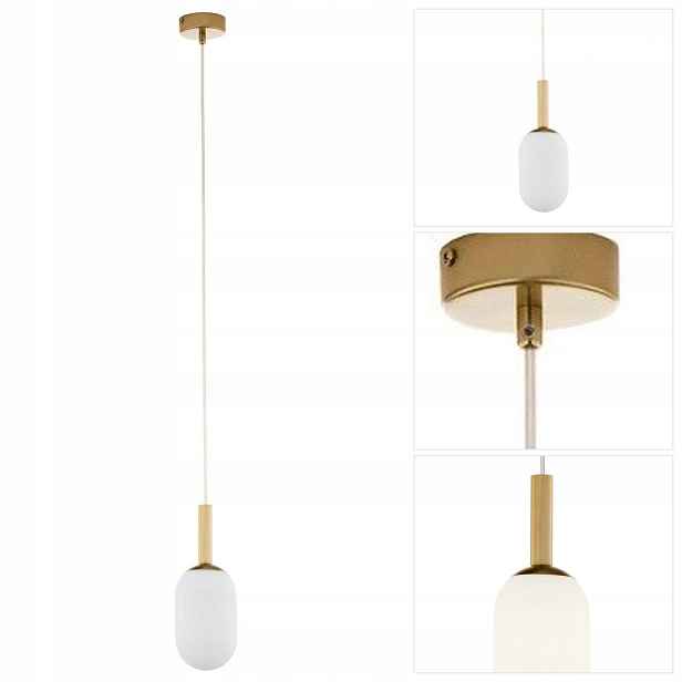 Závěsná lampa Pluum zlatá v pracovně s vyřezávanou formou Sigma Lighting