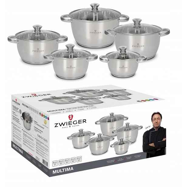 Zwieger Hrnce Multima Sada 10 Sada Hrnců Plynová Indukce Nerezová Nerezová Ocel Inox