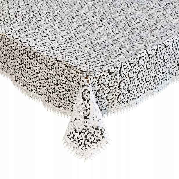 Ubrus Z Gipiury 140x200 Bílý Na Dekorativní Stůl