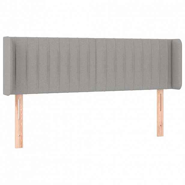 vidaXL Čelo postele typu ušák světle šedé 147x16x78/88 cm textil