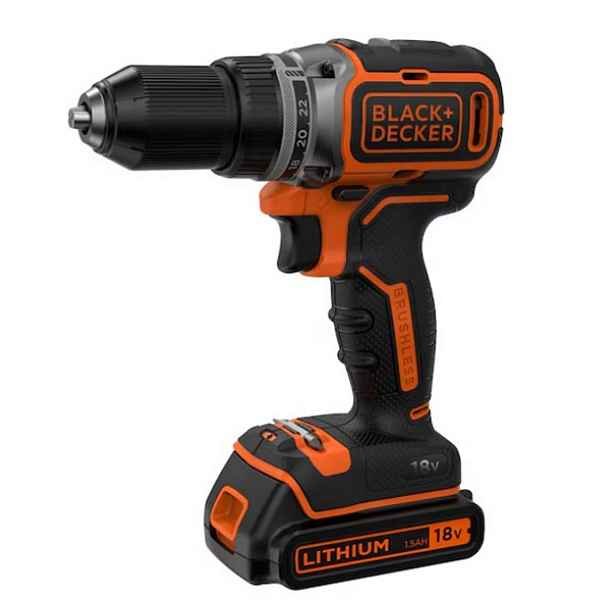 BLACK+DECKER - 18V AKU vrtací šroubovák, 2x aku 1,5 Ah Li-Ion, nabíječka BL186KB-QW