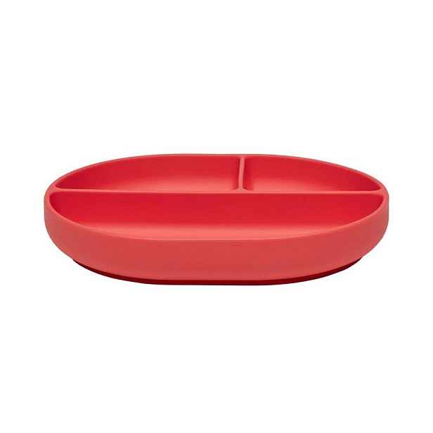 Červený silikonový dětský talíř 17x21,5 cm Enkei – OYOY Mini