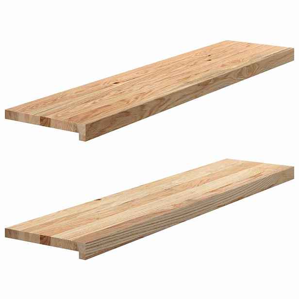 vidaXL Nášlapy na schody 2 ks neošetřené 110x25x2 cm masivní dub