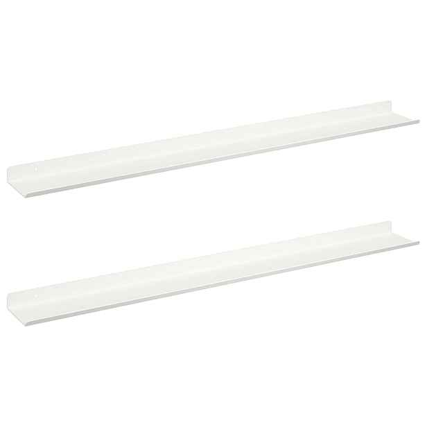 vidaXL Plovoucí police 2 ks Bílý 80 x 9 x 2,5 cm Ocel