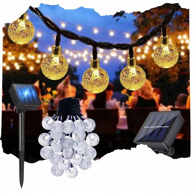 Zahradní Lampy Světelná Girlanda 100LED10 M Solární Lampy