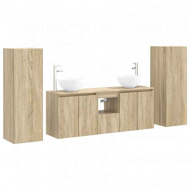 vidaXL Sada koupelnového nábytku 5 ks Dub sonoma 33 x 34,5 x 100 cm