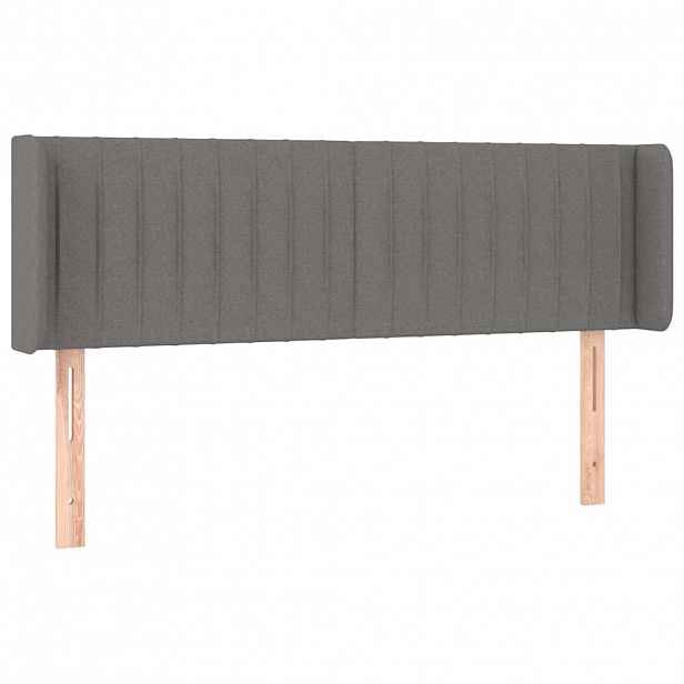 vidaXL Čelo postele typu ušák tmavě šedé 147x16x78/88 cm textil