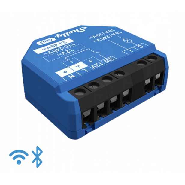 Shelly 1 Gen3 – Inteligentní relé Wlan, 1 kanál, 16A, 2 kusy