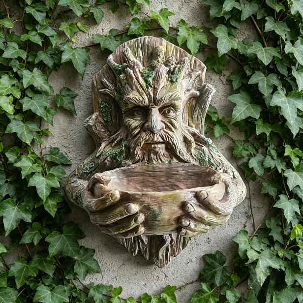 TEMU Podivný Stromový Duch Požírač Ptáků, Ručně Malovaná Pryskyřičná , Venkovní Dekorace Odolná vůči Počasí, Vhodná pro Zahrady, Dvorky, Trávníky a