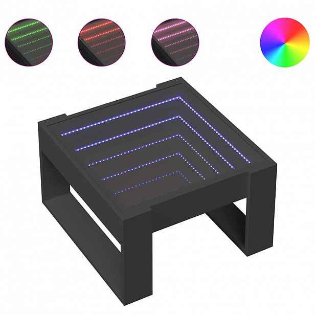 vidaXL Konferenční stolek s Infinity LED černý 50 x 53 x 30 cm