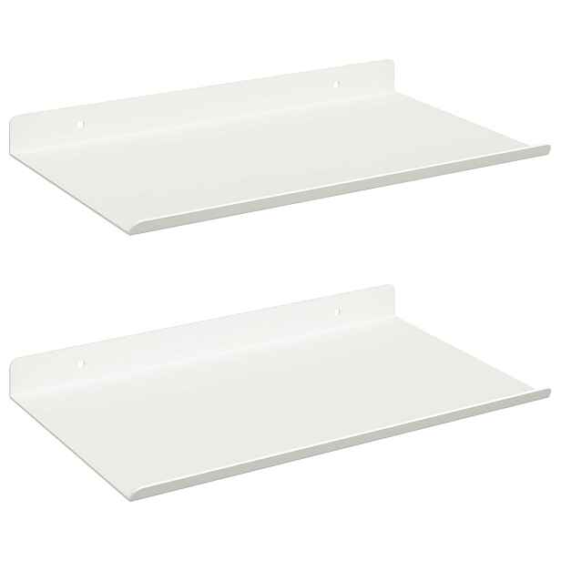 vidaXL Plovoucí police 2 ks Bílý 30 x 18 x 2,5 cm Ocel