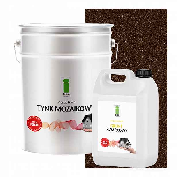Mozaiková Omítka Hnědá Tmavá 25 kg Barevná Půda Set Na 6,6 m2