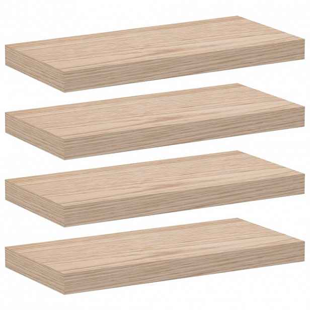 vidaXL Plovoucí police 4 ks 50 x 23,5 x 4 cm kompozitní dřevo