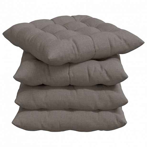 vidaXL Polštáře na sedadla 4 ks Textil Taupe 40 x 40 x 6 cm
