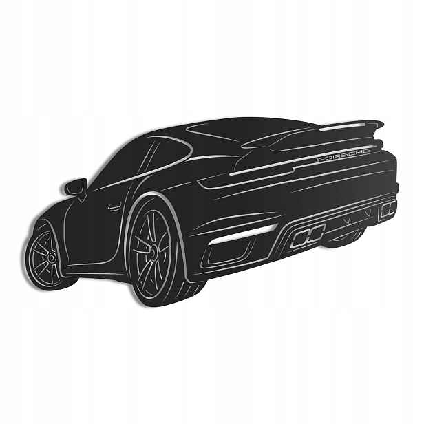 Dřevěný 3D obraz Porsche 911 Turbo S 992 Nástěnná Dekorace Dárek XL
