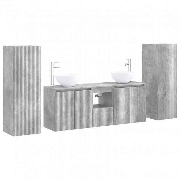 vidaXL Sada koupelnového nábytku 5 ks Betonově šedá 33 x 34,5 x 100 cm