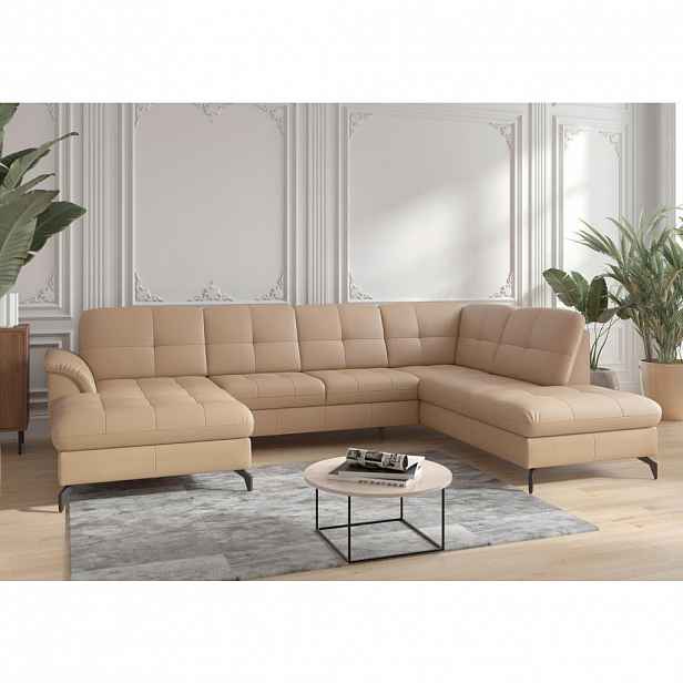 Sit & More SEDACÍ SOUPRAVA, textil, kůže, cappuccino