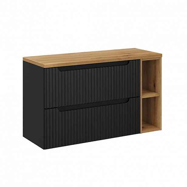 Petits-meubles SKŘÍŇKA POD UMYVADLO 100.4cm Riva Černá a dřevěná