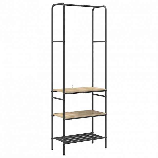 vidaXL Kovový stojan na oblečení Sonoma dub 60 x 30 x 171 cm