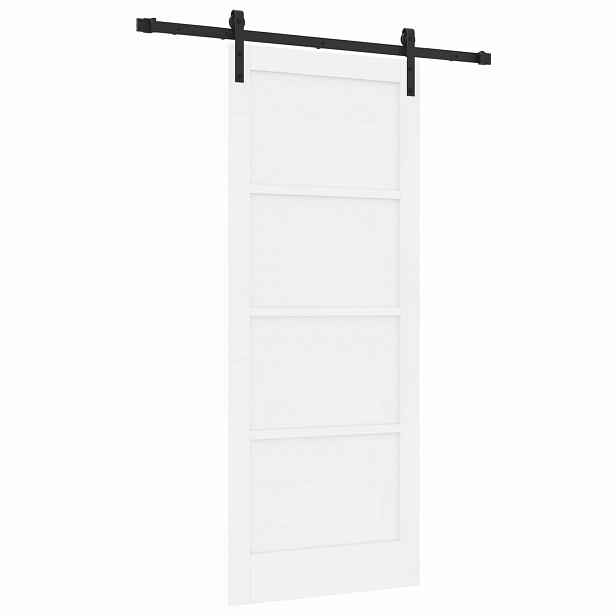 vidaXL Posuvné dveře Bílá 83 x 202 cm Masivní borovicové dřevo