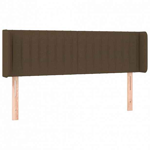 vidaXL Čelo postele typu ušák tmavě hnědé 147x16x78/88 cm textil