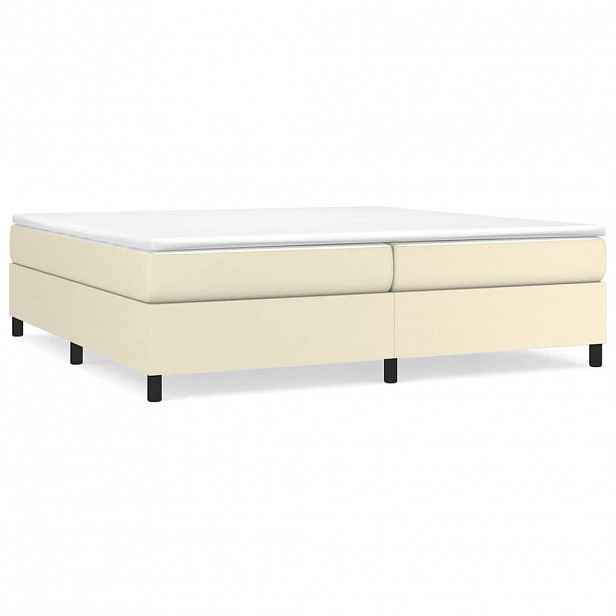 vidaXL Box spring postel s matrací krémová 200x200 cm umělá kůže