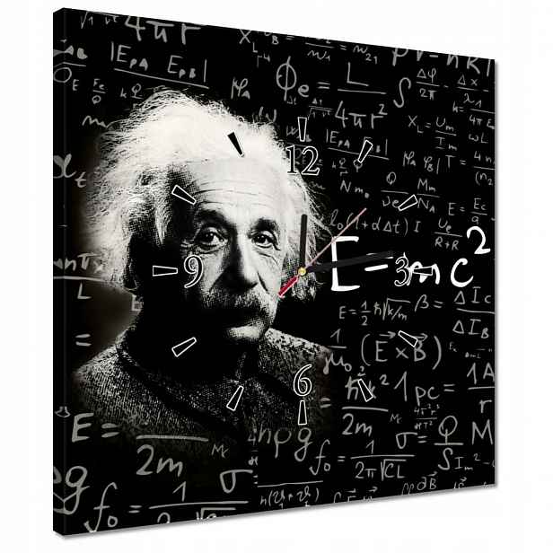 Nástěnné hodiny 40x40 Albert Einstein E=MC2