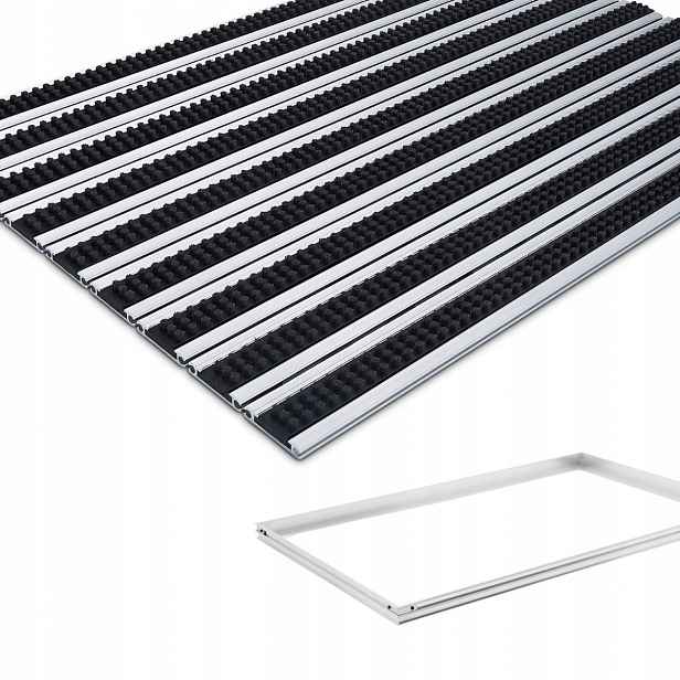 Polentex Hliníková Stěračka Pod Kartáčové Dveře Rámeček 60x40, 12 mm