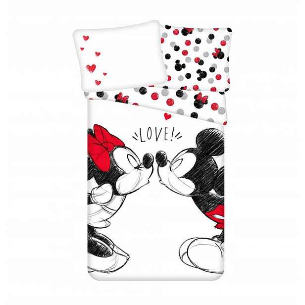 Povlečení 140x200 Mickey a Mini Love 04 povlečení 70x90