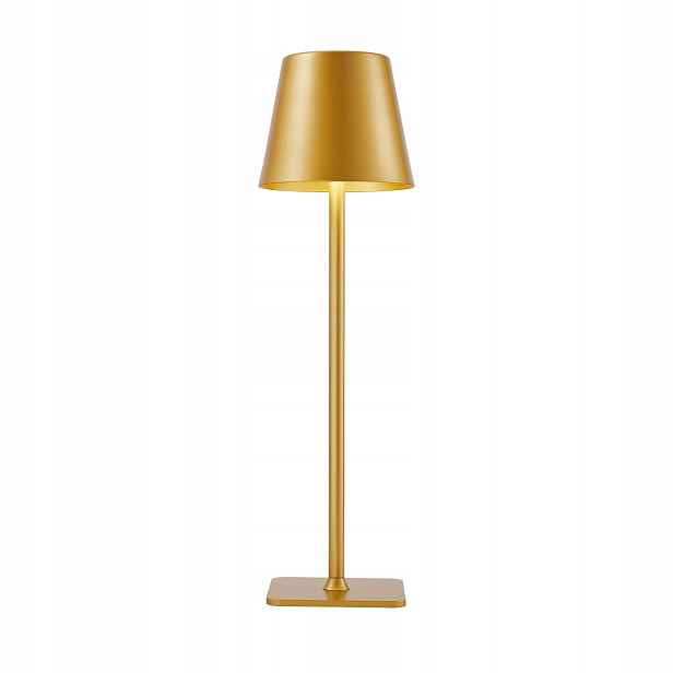 Venkovní přenosná stolní Led lampa zlatá, voděodolná, 38 cm Italux