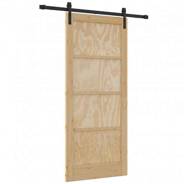 vidaXL Posuvné dveře Přírodní 86 x 198,5 cm Masivní borovicové dřevo