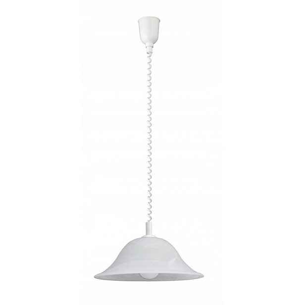 Závěsná lampa Alabastro bílá s jemným leskem do obývacího pokoje Rabalux