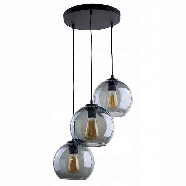 Závěsná lampa Cubus Metal Sklo Černá 3 Zdroje E27 Regulace Tk Lighting