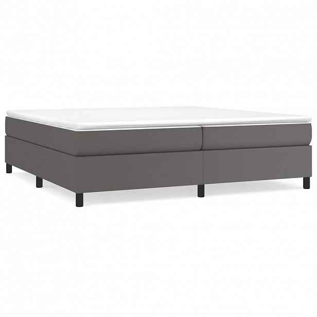 vidaXL Box spring postel s matrací šedá 200x200 cm umělá kůže