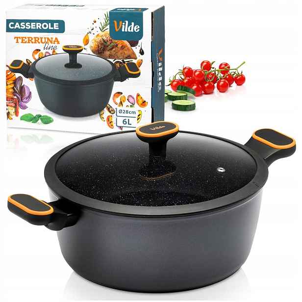 Hrnec Granitový s poklicí na vaření dušení Vilde 28 cm 6 l
