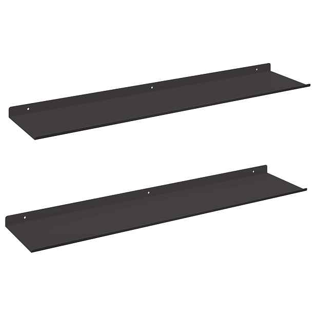 vidaXL Plovoucí police 2 ks Černý 80 x 18 x 2,5 cm Ocel