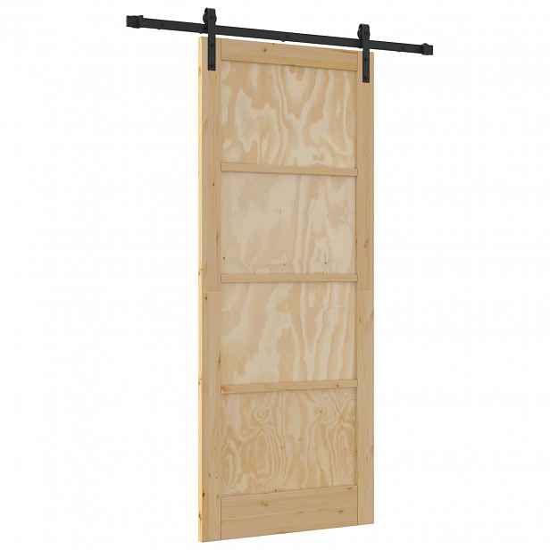 vidaXL Posuvné dveře Přírodní 86 x 211 cm Masivní borovicové dřevo