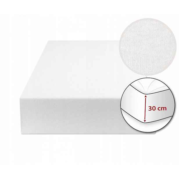 Prostěradlo jersey Premium s gumou 150x190, 160x200x30, bílé_01, Matex