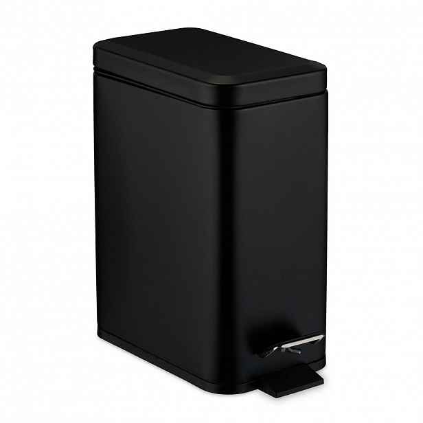 Relaxdays KOŠ Černý nášlapný softclose 5 l nerez