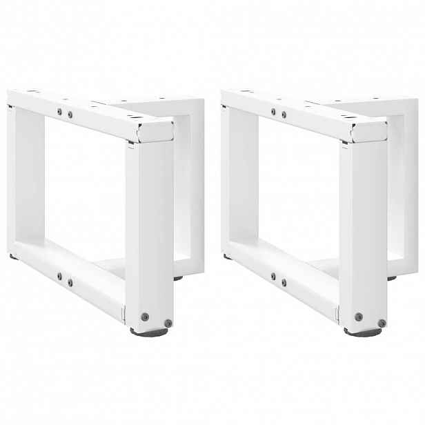 vidaXL Nohy konferenčního stolku ve tvaru T, 2 ks, bílé, 50 x 25 x (30-31) cm, ocel